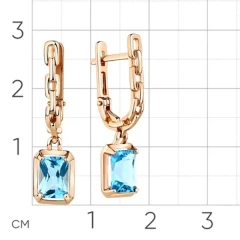 Серьги из красного золота с топазами