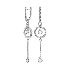 Серьги из серебра с фианитами