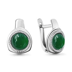 Серьги из серебра с агатами и фианитами
