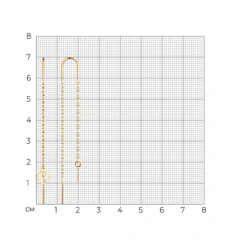 Серьги-продевки из красного золота