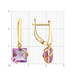 Серьги из красного золота с аметистами