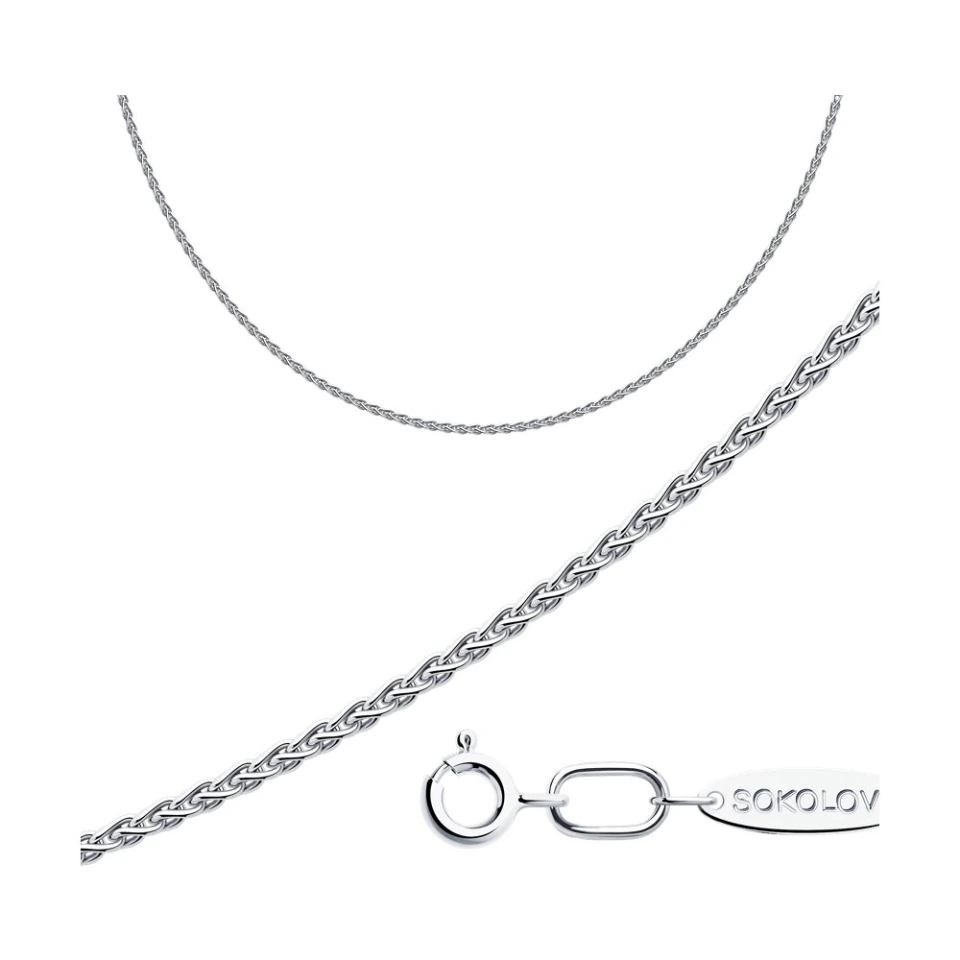 Цепь из серебра 925, плетение «Колос»