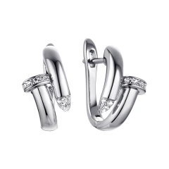 Серьги из серебра с фианитами
