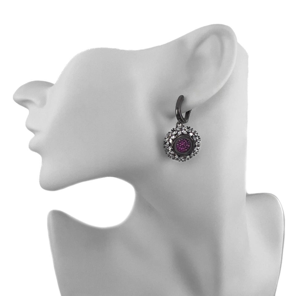 Серьги из серебра с цирконом