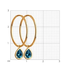 Серьги конго из красного золота с топазами