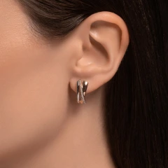 Серьги из красного золота с бриллиантами