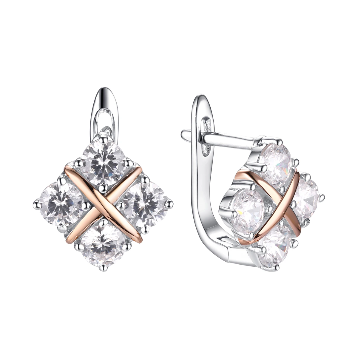 Серьги из серебра с фианитами