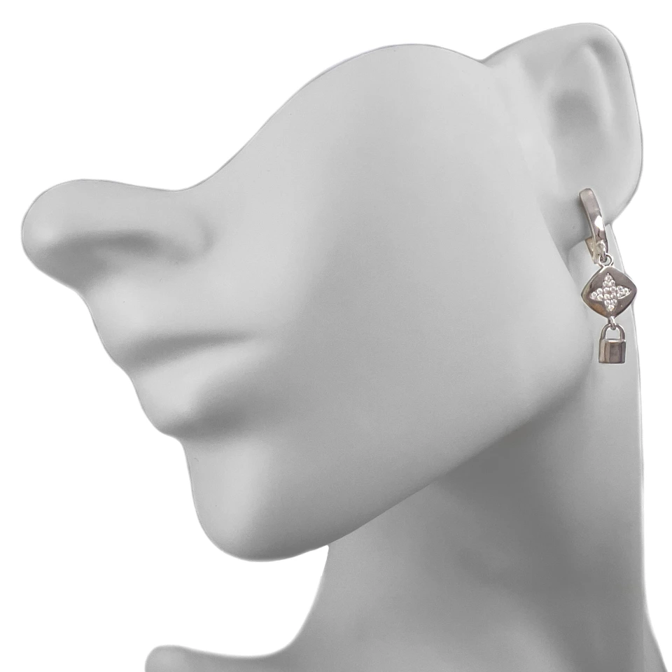 Серьги из серебра с фианитами