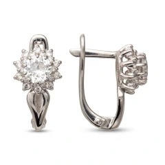Серьги из серебра с фианитами