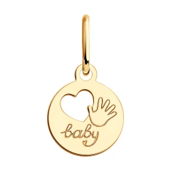 Подвеска «Baby» из красного золота 585 пробы