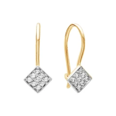Серьги из красного золота 585 пробы с фианитами