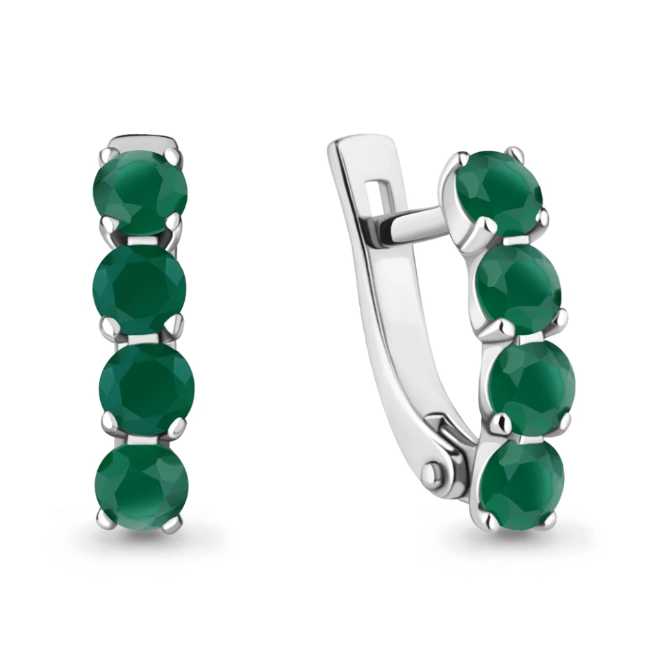 Серьги из серебра с агатами