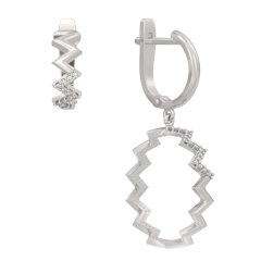 Серьги из серебра с фианитами