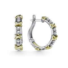 Серьги из комбинированного золота с бриллиантами