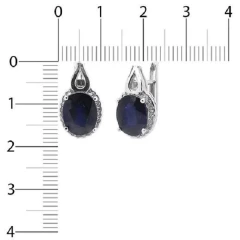 Серьги из серебра с корундами и цирконием