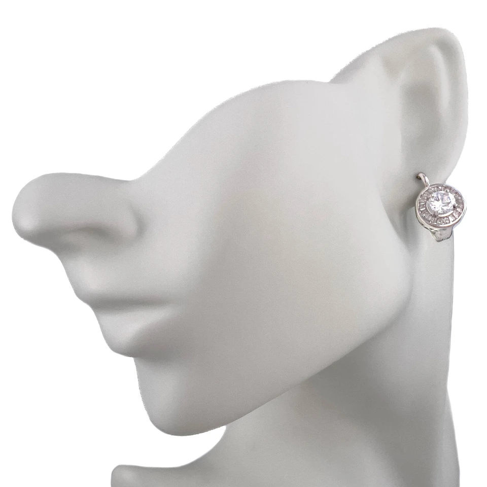 Серьги из серебра с фианитами