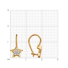 Серьги из красного золота с фианитами