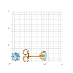 Серьги пусеты из красного золота с топазами