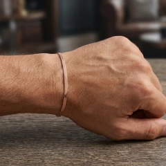 Браслет из красного золота 585, плетение «Снейк»