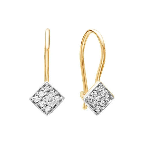 Серьги из красного золота 585 пробы с фианитами