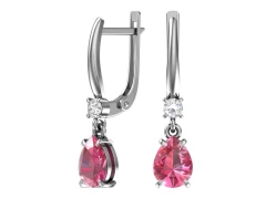 Серьги из серебра с кварцем и фианитами