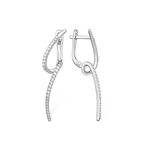 Серьги из серебра с фианитами