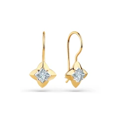 Серьги из красного золота с фианитами