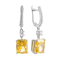 Серьги из серебра с фианитами
