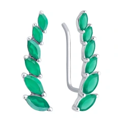 Серьги из серебра с агатами