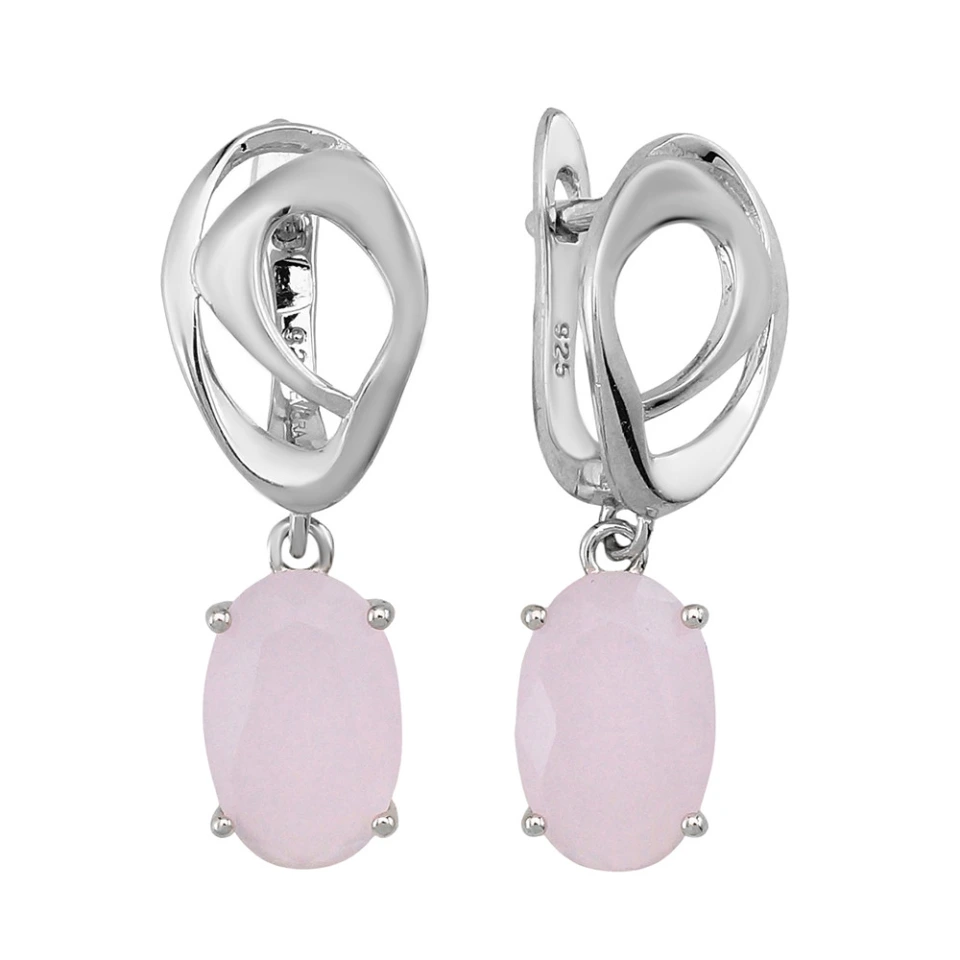 Серьги из серебра с кварцем