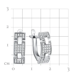 Серьги из серебра с фианитами