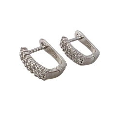 Серьги из серебра с фианитами