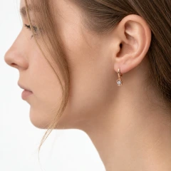 Серьги из красного золота с бриллиантами