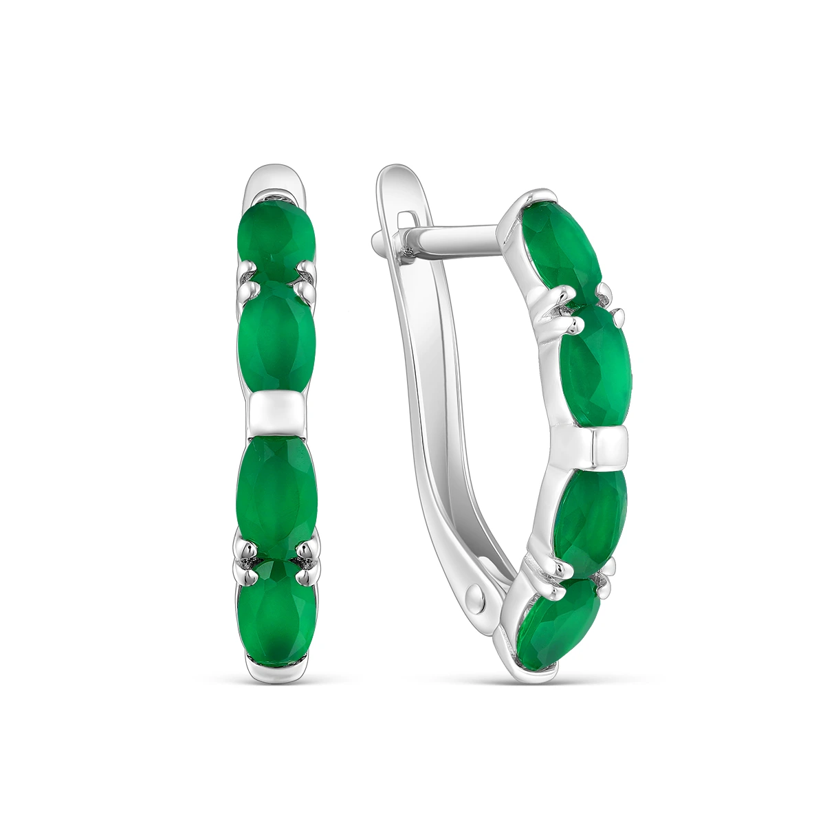 Серьги из серебра с агатами
