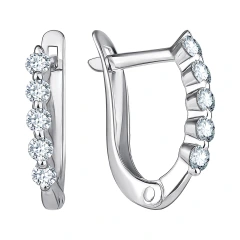 Серьги из серебра с фианитами