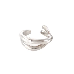 Серьга кафф из серебра с цирконом
