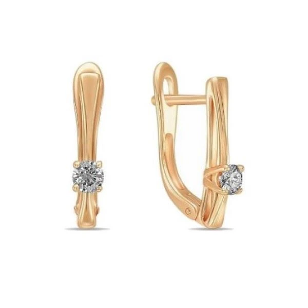 Серьги из красного золота с бриллиантами