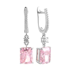 Серьги из серебра с фианитами