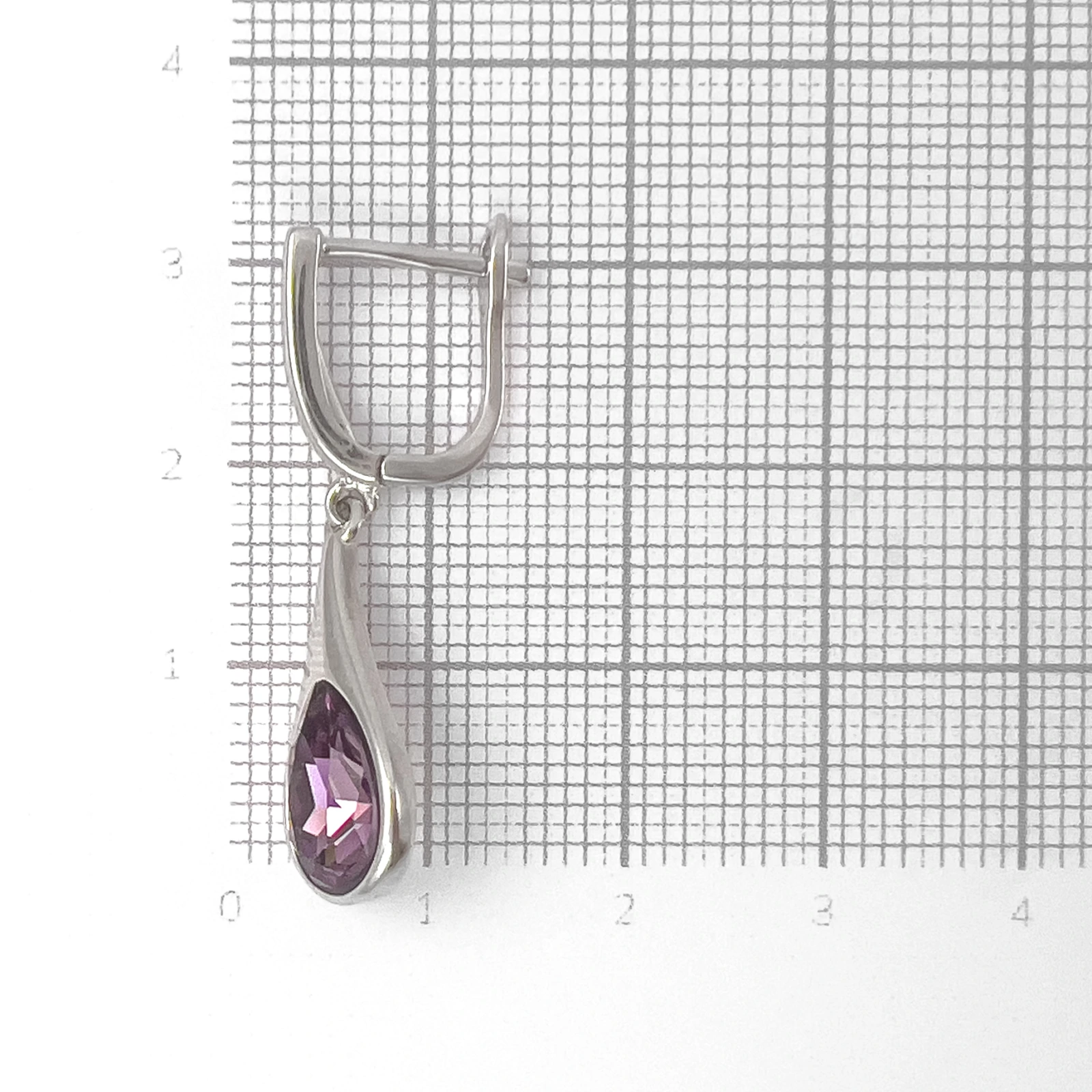 Серьги из серебра с цирконом