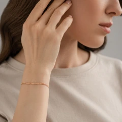 Браслет из красного золота, плетение «Нонна»