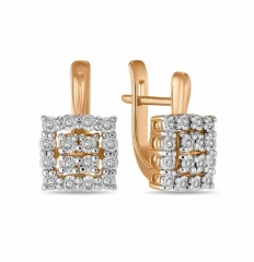 Серьги из красного золота с бриллиантами