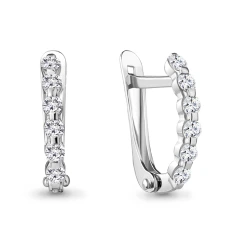 Серьги из серебра с фианитами