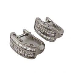 Серьги из серебра с цирконом