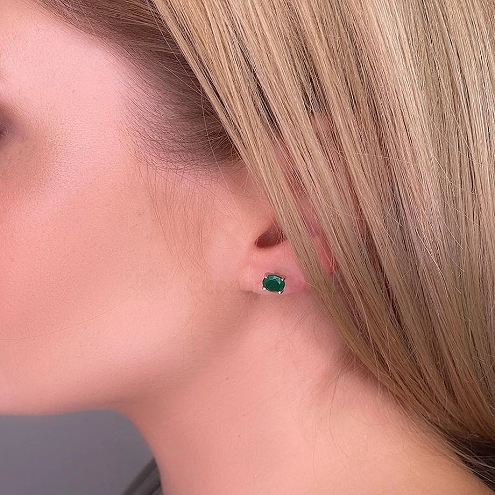 Серьги из серебра с агатами