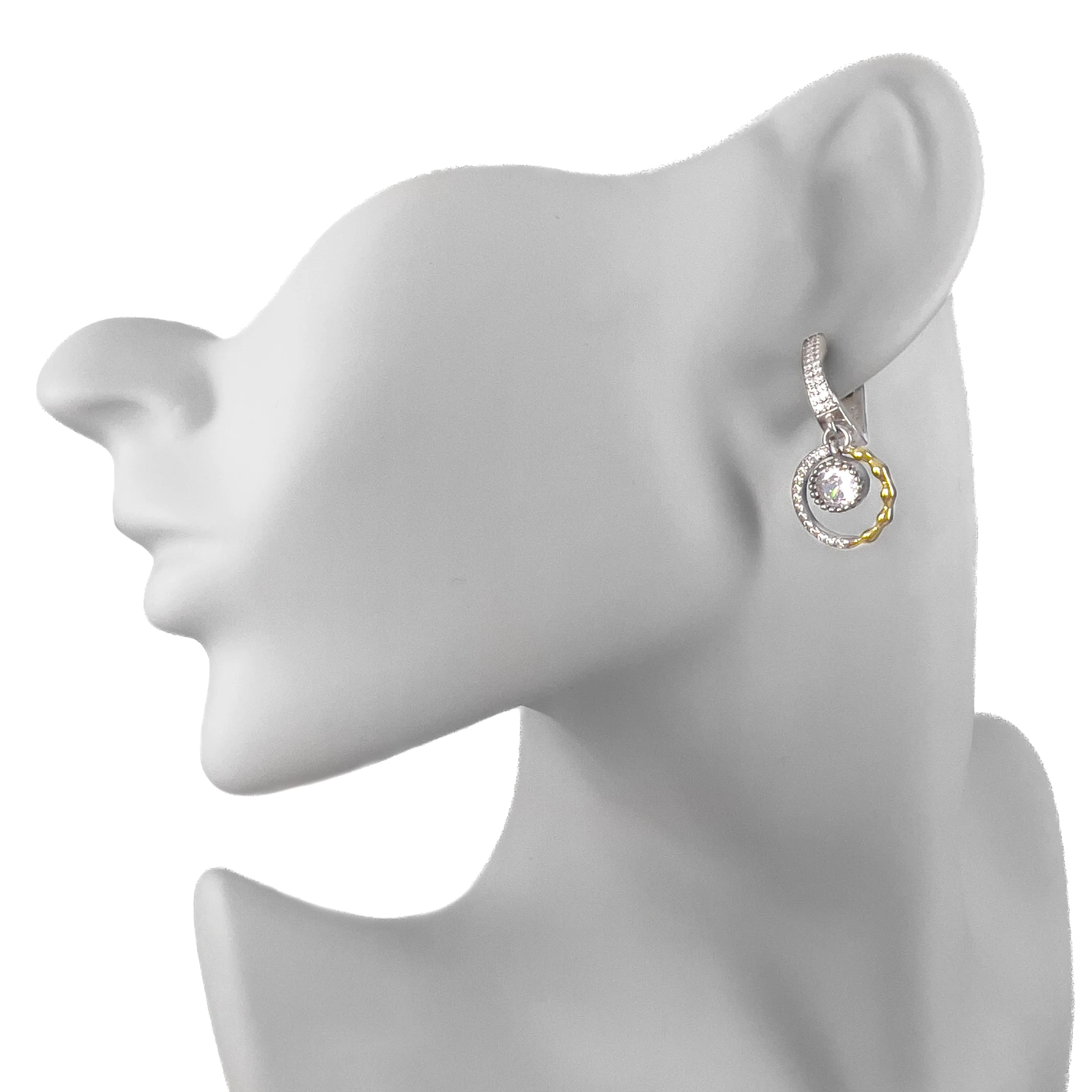 Серьги из серебра с цирконом