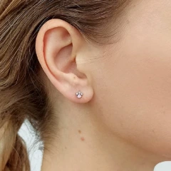 Серьги «Лапки» из красного золота 585 пробы с эмалью