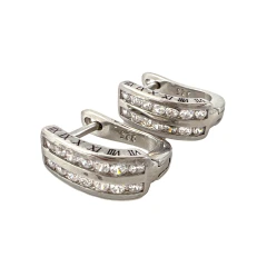 Серьги из серебра с фианитами