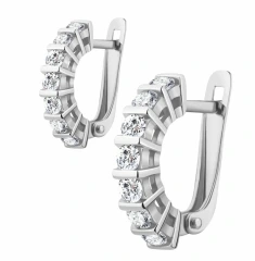 Серьги из серебра с фианитами