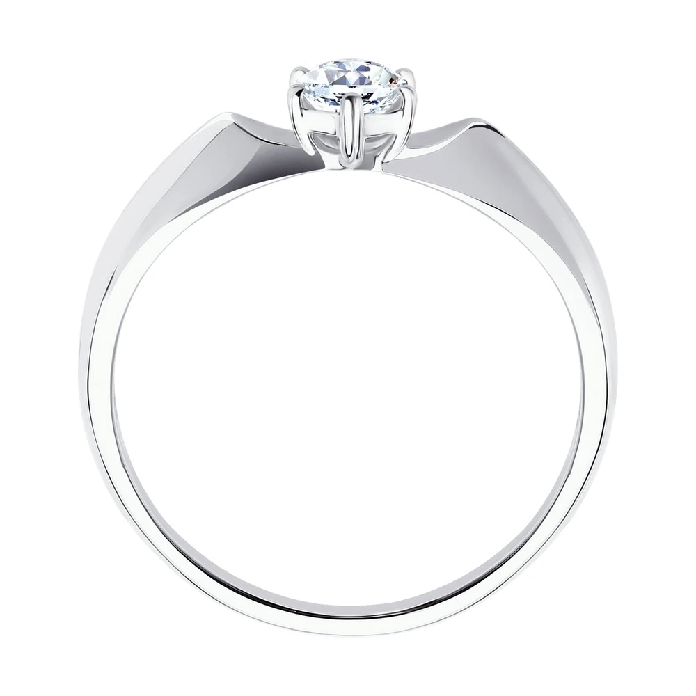 Кольцо из белого золота с фианитом