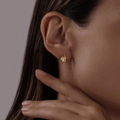 Серьги из красного золота с кварцем